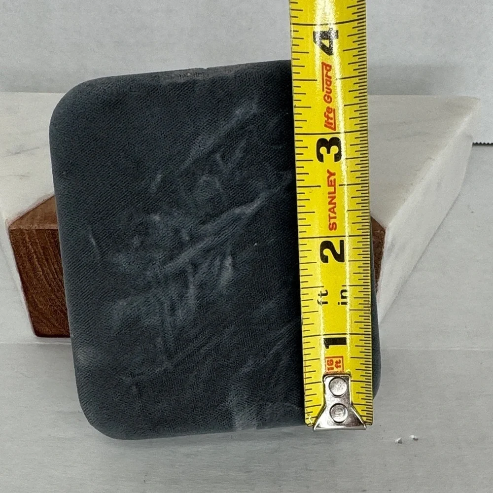 Estate Gray Velvet Travel Jewelry Box